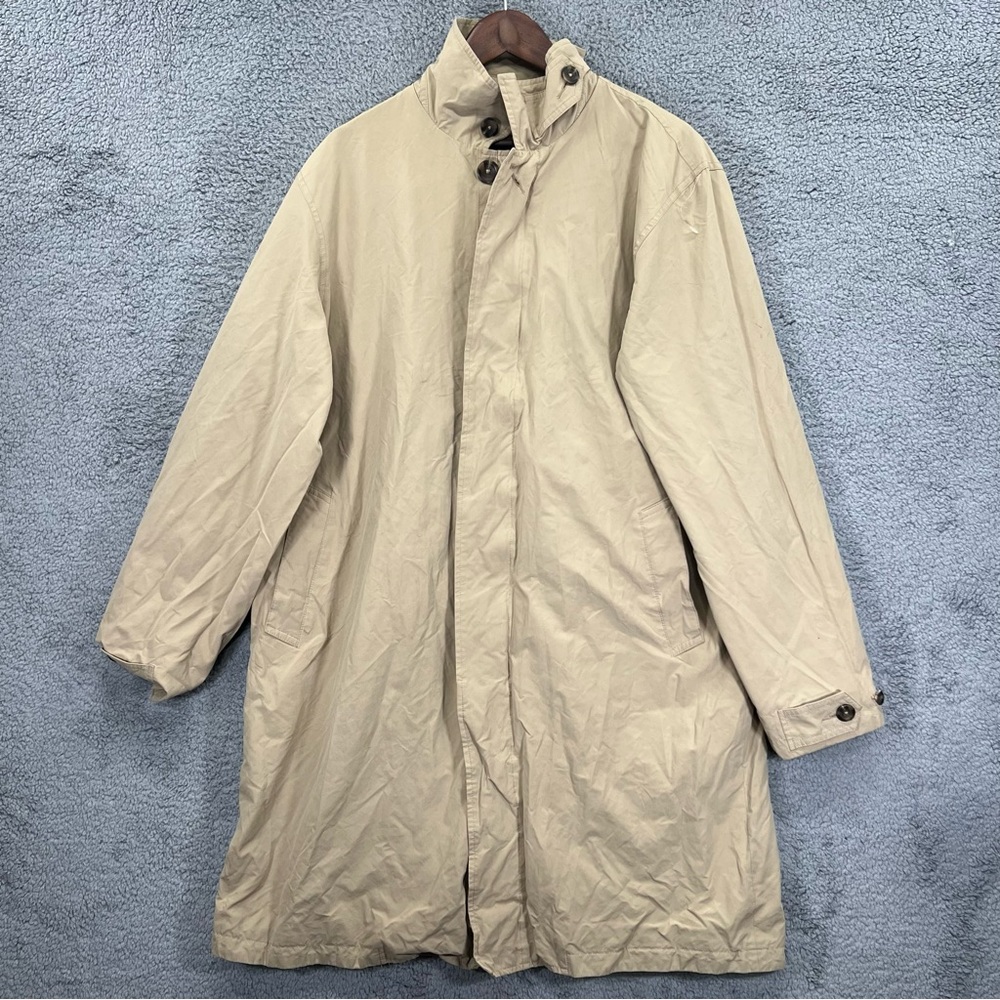 L.L. Bean Trench Coat Jacket Light Khaki Men Size Large
